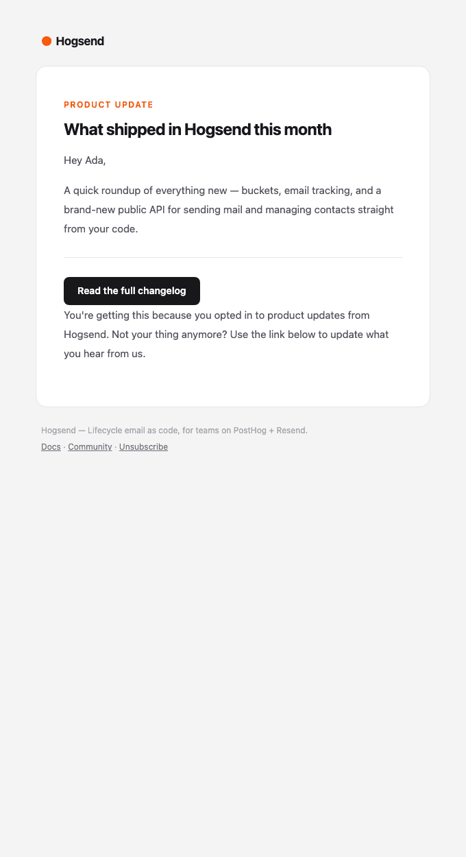 marketing/product-update email template preview